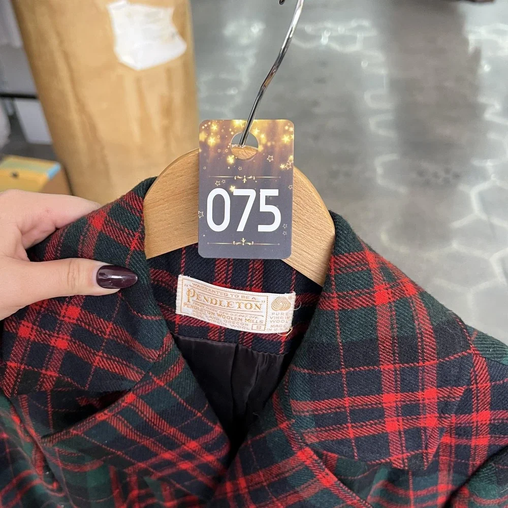 Vintage Pendleton Skirt Suit Womens 8 Red Green Tartan Plaid Virgin Wool USA 80s - Picture 13 of 13